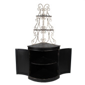Comoda lemn negru fier alb antichizat 78x55x181 cm
