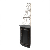 Comoda lemn negru fier alb antichizat 78x55x181 cm