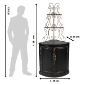 Comoda lemn negru fier alb antichizat 78x55x181 cm