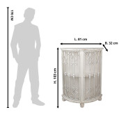 Comoda lemn fier alb antichizat 81x32x103 cm