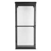 Vitrina suspendabila fier negru sticla transparenta 31x21x70 cm