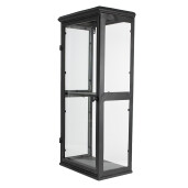 Vitrina suspendabila fier negru sticla transparenta 31x21x70 cm