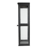 Vitrina suspendabila fier negru sticla transparenta 31x21x70 cm