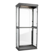 Vitrina suspendabila fier negru sticla transparenta 31x21x70 cm