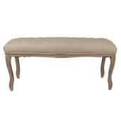 Bancuta lemn maro textil bej 112x36x50 cm