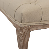 Bancuta lemn maro textil bej 112x36x50 cm