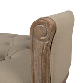 Bancuta lemn maro textil bej 113x44x60 cm