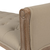 Bancuta lemn maro textil bej 113x44x60 cm