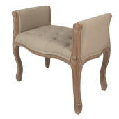 Bancuta lemn maro textil bej 67x44x60 cm