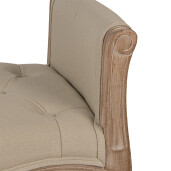Bancuta lemn maro textil bej 67x44x60 cm