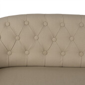Bancuta lemn maro textil bej 104x55x70 cm