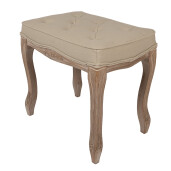 Taburet  lemn maro textil bej 50x36x47 cm