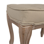 Taburet  lemn maro textil bej 50x36x47 cm
