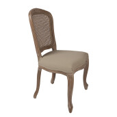 Scaun lemn maro textil bej 52x49x95 cm