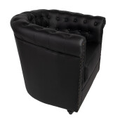 Fotoliu piele ecologica neagra 80x75x72 cm