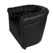 Fotoliu piele ecologica neagra 80x75x72 cm