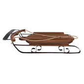 Sanie decorativa metal lemn maro 71x39x14 cm
