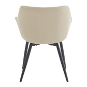 Scaun dining textil bej metal negru 63x62x80 cm
