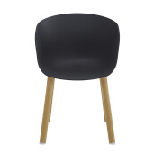 Scaun dining metal negru lemn natur 54x51x82 cm