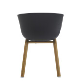 Scaun dining metal negru lemn natur 54x51x82 cm