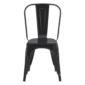 Scaun dining metal negru 43x45x85 cm