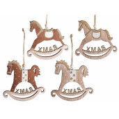 Set 4 ornamente brad Craciun 12x11 cm