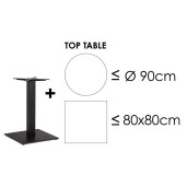 Picior masa otel negru Giunone 50x50x72h