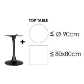 Picior masa otel negru Giunone Ø53x72h
