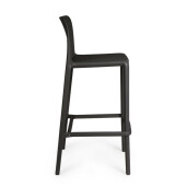 Set 4 scaune bar polipropilena neagra Chloris 48x44x102h