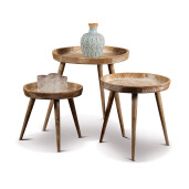 Set 3 masute lemn maro 38 x 36, 43 x 44, 51 x 51,5 cm