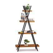 Raft lemn maro fier negru 80 x 37 x 153,5 cm