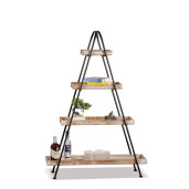 Raft lemn maro fier negru 95 x 33 x 138 cm