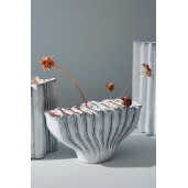Vaza flori ceramica alba maro Teika 32x13x18,5h