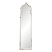 Oglinda perete rama lemn alb antichizat 48x4x186 cm