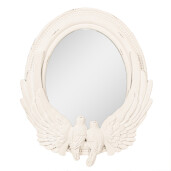 Oglinda perete mdf alb antichizat 50x5x60 cm