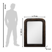 Oglinda perete rama metal negru auriu 77x6x109 cm