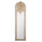 Oglinda perete lemn bej auriu vintage 48x4x180 cm