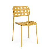 Set 4 scaune gradina otel galben Clover 52x40x80h