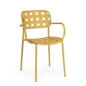 Set 4 scaune gradina otel ocru Clover 52x40x80h