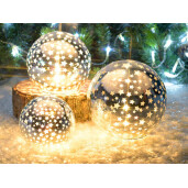 Set 3 sfere cu led 15x14 cm, 13x12 cm, 10x9 cm