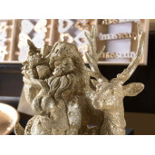  Figurina Mos Craciun auriu 19x9x24 cm