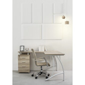 Scaun birou taupe argintiu Perth 46x54x90/100h