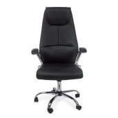 Scaun birou negru argintiu Camberra 55x61x118/128h