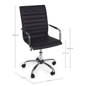 Scaun birou negru Perth 53x54x98 cm