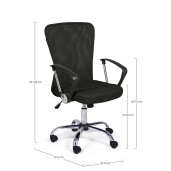 Scaun birou negru argintiu 57.5x57.5x96/106 cm