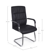 Set 2 scaune birou negru argintiu Sydney 58x60.5x101.5 cm