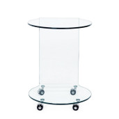 Masuta rotunda din sticla transparenta Iride 45 cm x 45 cm x 60 h