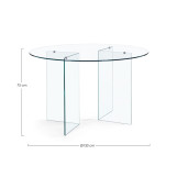 Masa din sticla transparenta Iride Ø 130 cm x 75 h