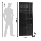 Vitrina metal negru 60x43x171 cm