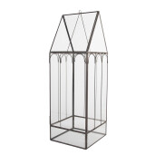 Mini sera fier gri sticla 15x15x45 cm